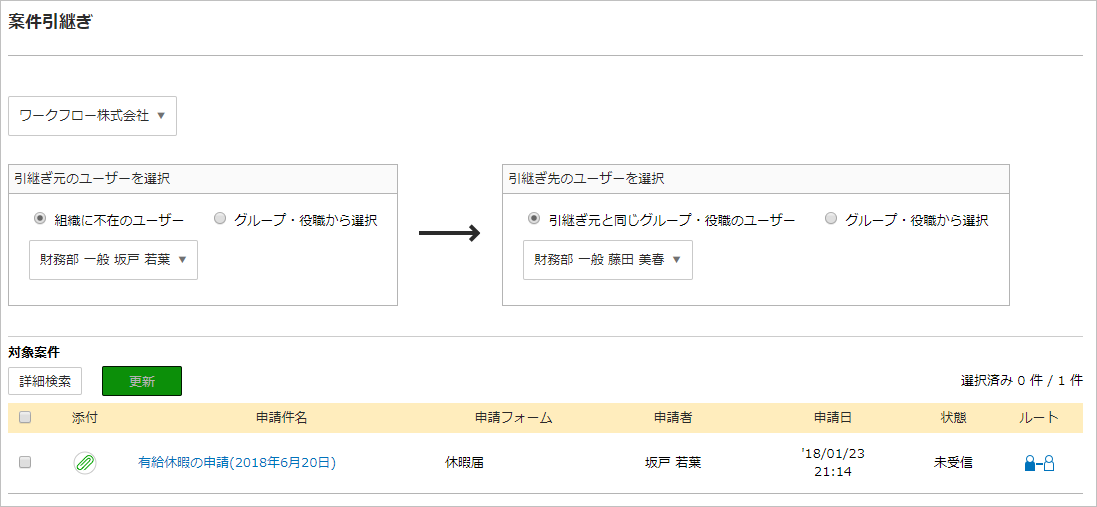 案件の引継ぎ